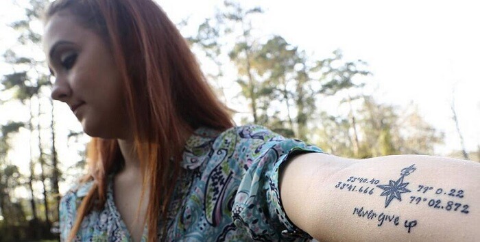 tatuaż Morgan Heather upamiętniający siostrę